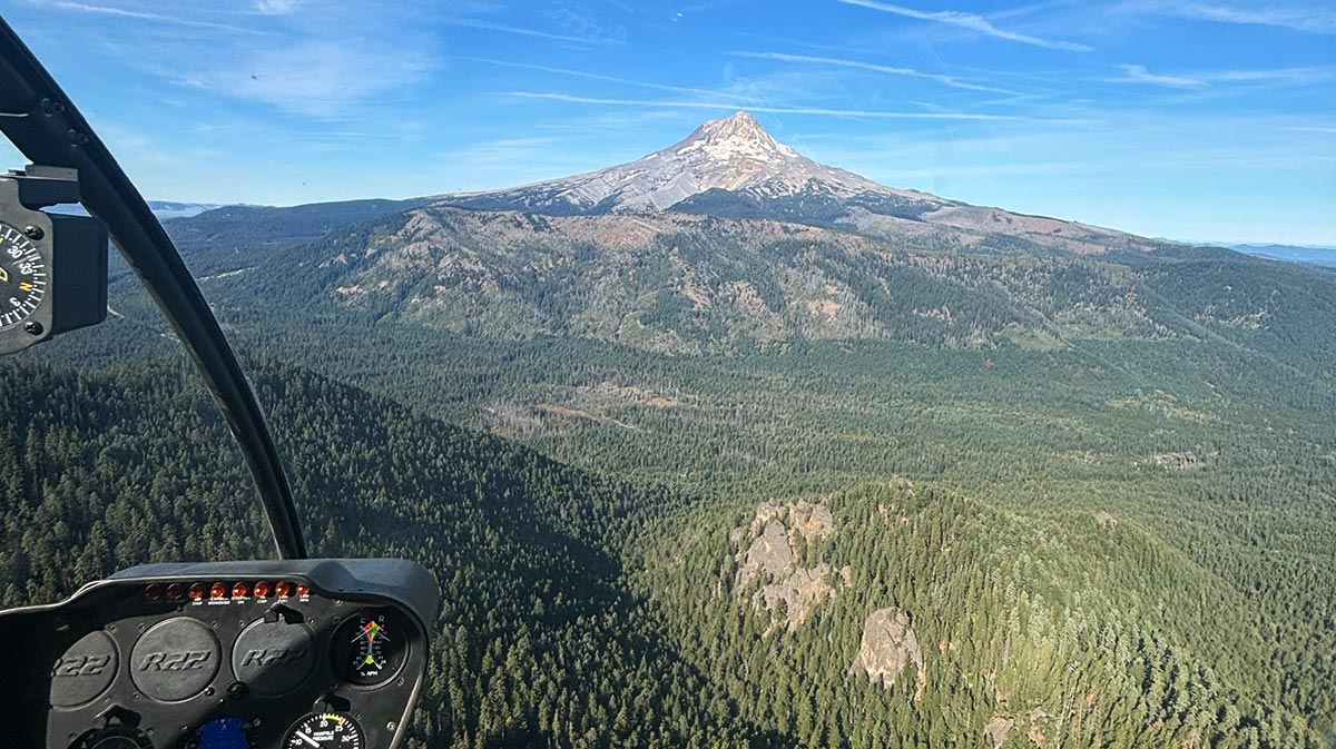 aerial mountain view from helicopter for a blog about aerial surveying